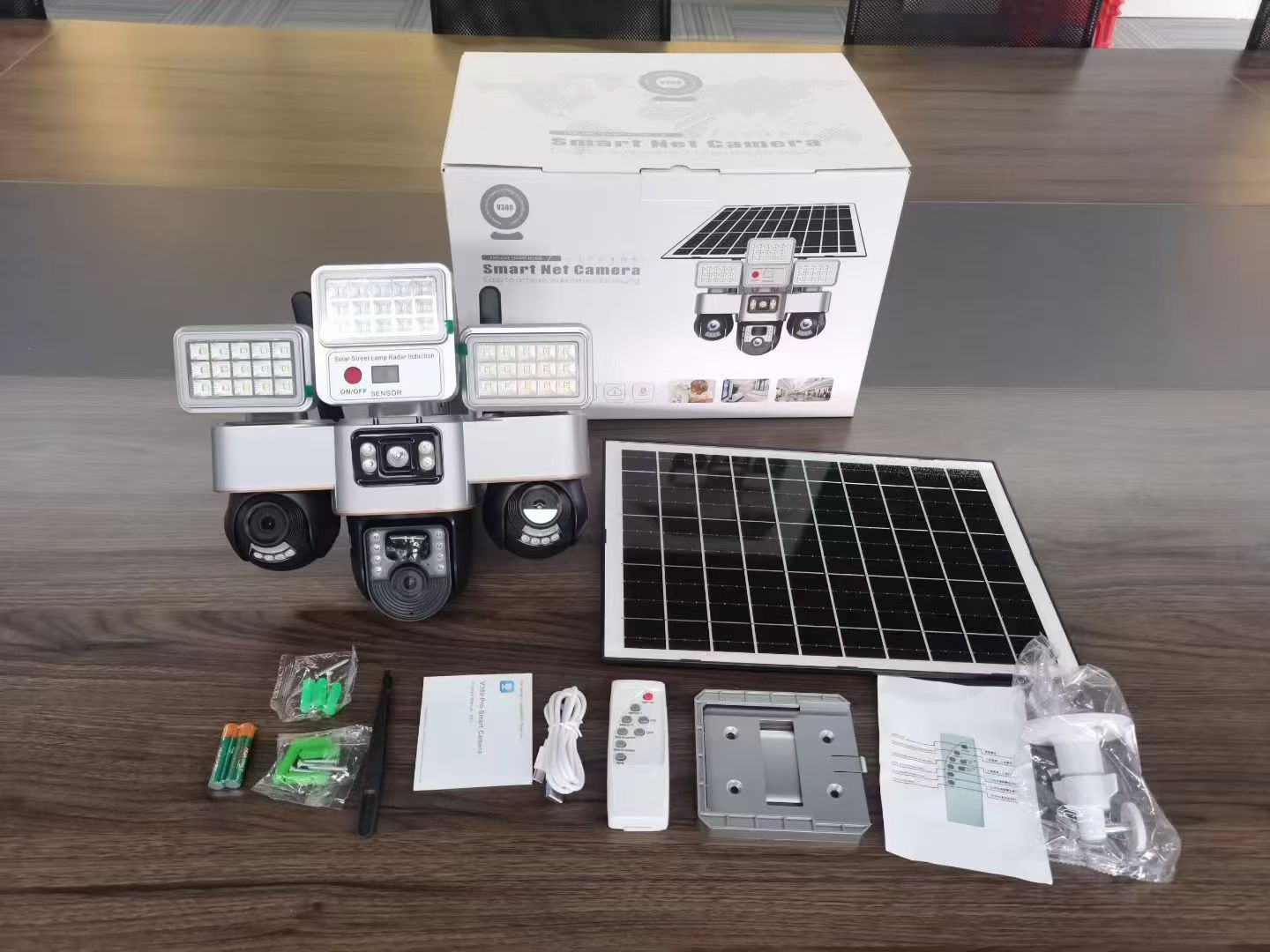 Solar camera and floodlight kit