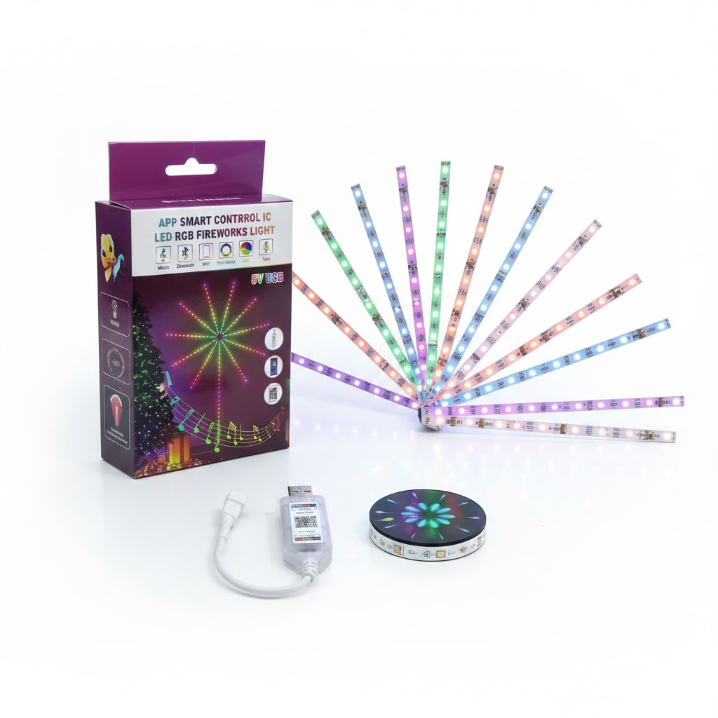 Fireworks-style LED strip set