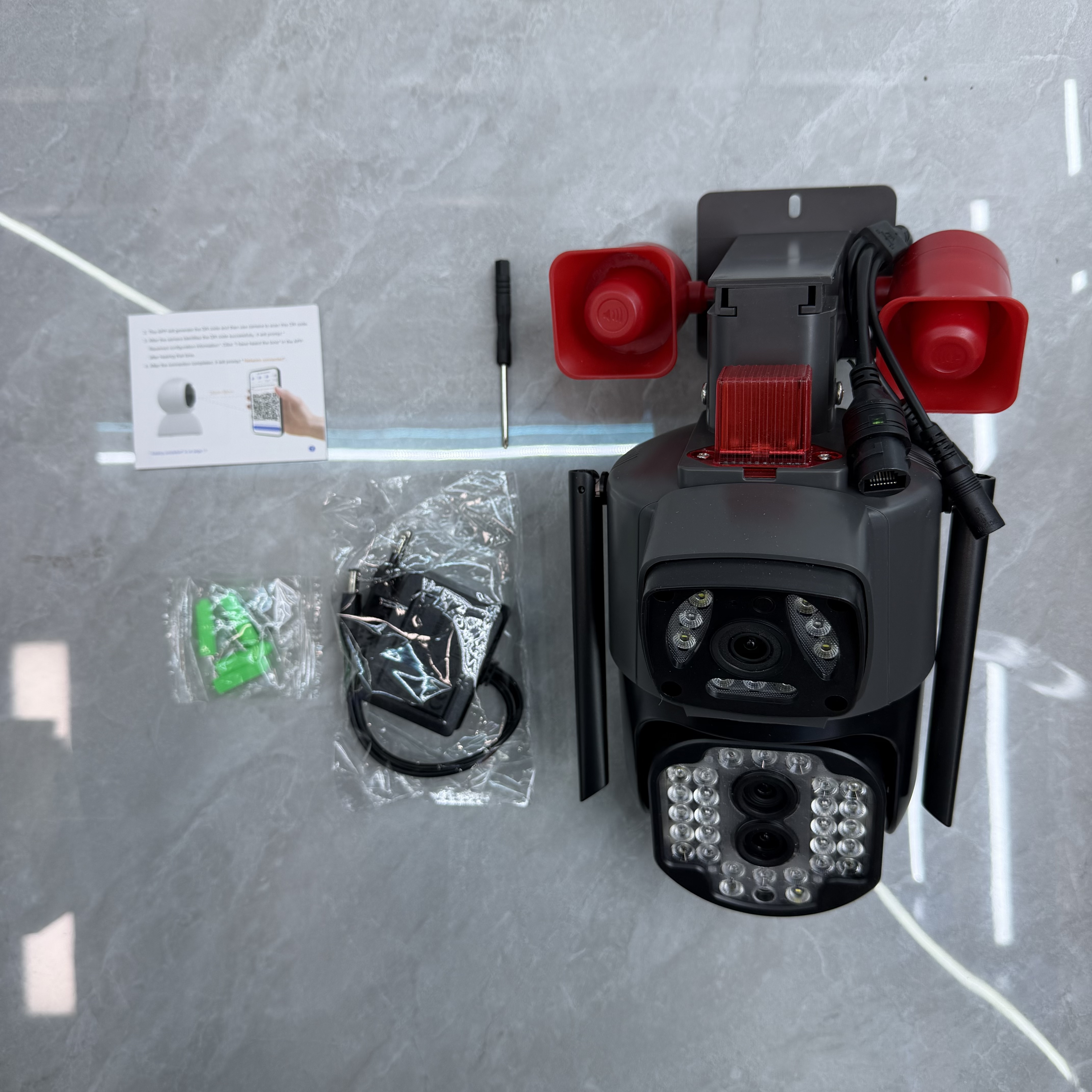 Camera kit with red horn housings