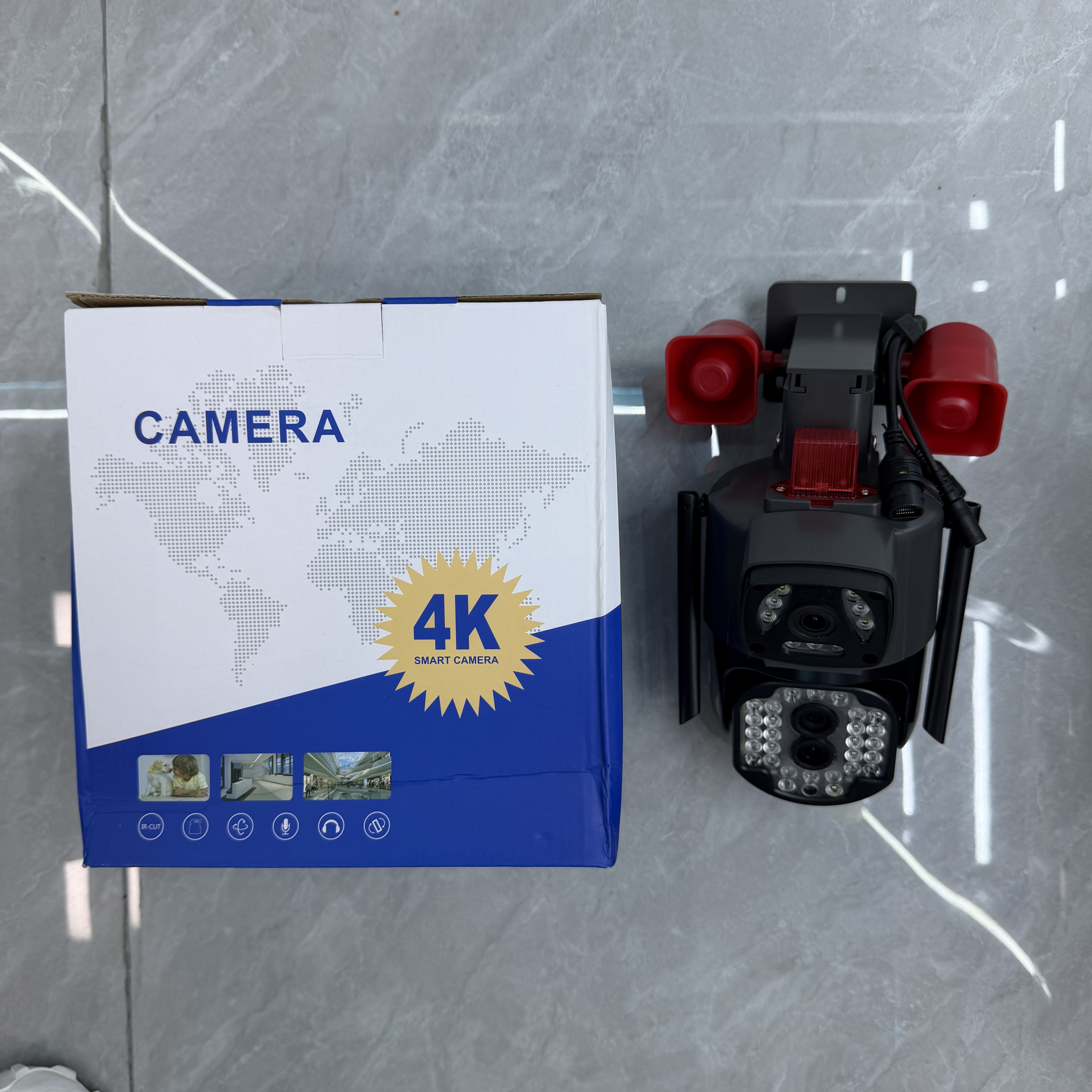 Red-horn camera with retail box