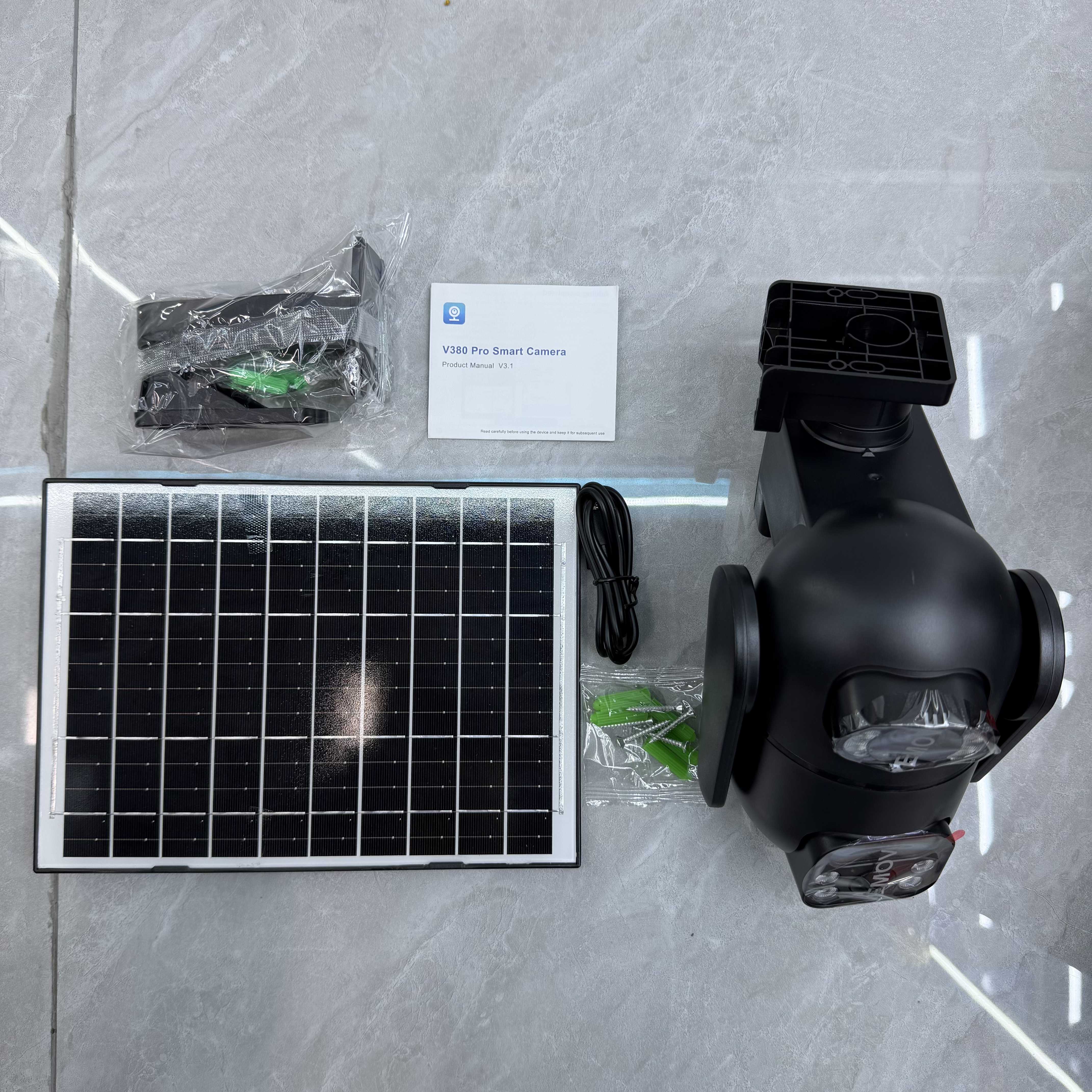 Dual-module solar camera with V380 Pro manual