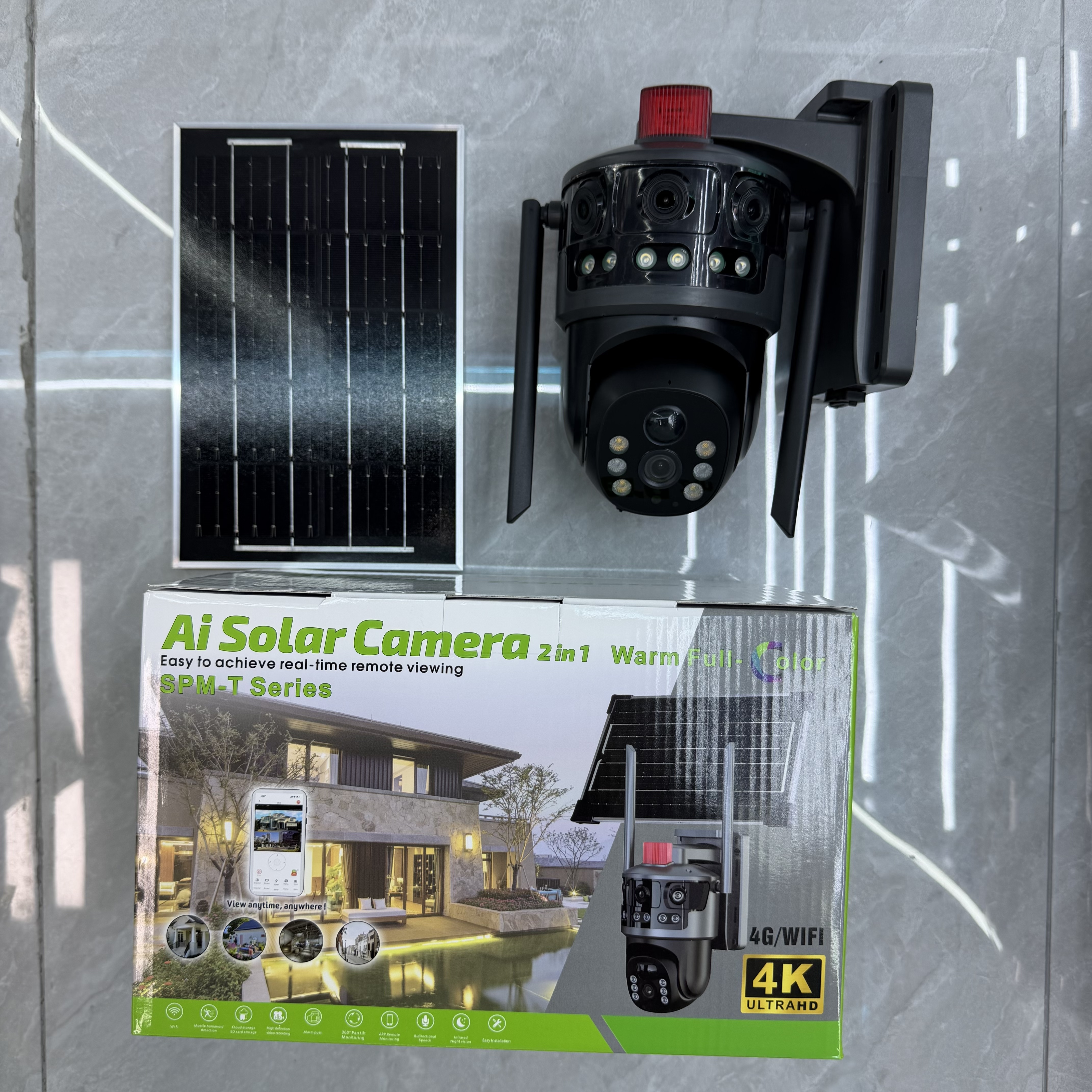 Solar camera and Ai Solar Camera retail box